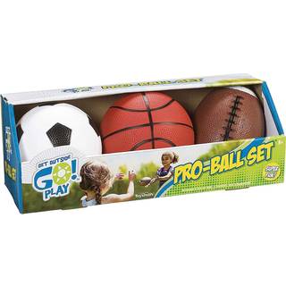 Toysmith kommer udenfor GO! Pro-Ball Set Pack med 3 (5-tommer fodbold 6,5-tommer fodbold og 5-tommer basketball) (2709)