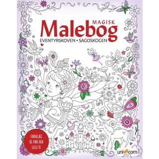 Magisk Malebog Eventyrskoven Sider: 64 Format: 21 cm x 27 cm Materiale: 170 g papir fra bæredygtigt skovbrug. Trykt i Danmark.