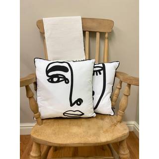 Open Eye Face Print Cushion