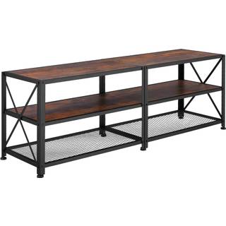 Tv-bord - 141 cm,Industrielt mørkt træ, rustikt