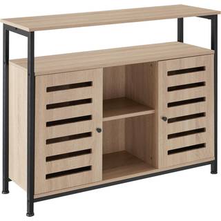 Skænk Warrington 100x37x82cm - Industrielt lyst træ, egetræ Sonoma