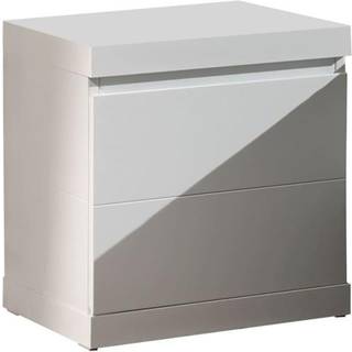 Sengebord Lara – hvid lakeret MDF med soft-close