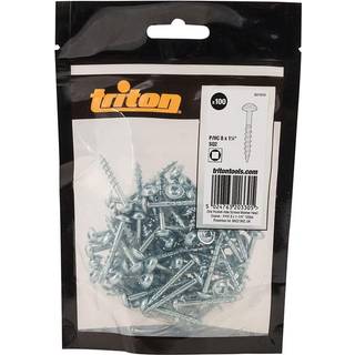 Zinkbelagte Pocket-Hole-skruer med skivehoved, groft gevind, P/HC, 8 x 1-1/4" 100 stk