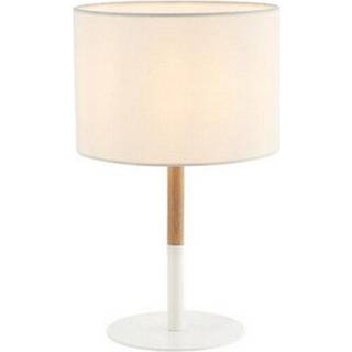 Tekstil bordlampe 20215 metal/træ lys hvid