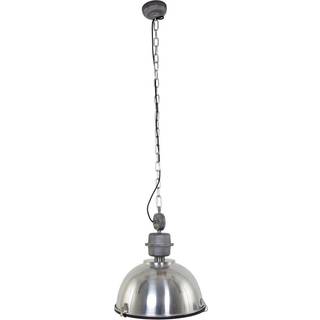 Bikkel hængelampe, Ø 42 cm, stålfarvet, metal, glas, E27