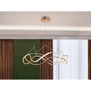 Molly LED-hængelampe remote Ø80cm rosaguld