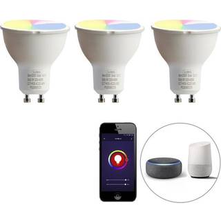 Sæt med 3 smarte GU10 RGBW LED-lamper 5W 350 lm 2200-4000K