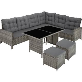 Polyrattan havemøbelsæt Barletta - grå/beige