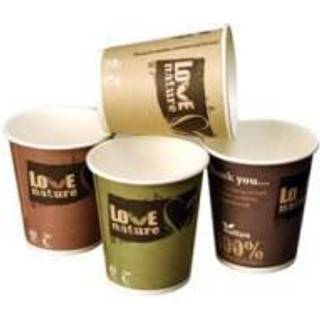 Kaffebæger pap, 40 cl Bio 4fv, 1000 stk Bioware bionedbrydelig PEFC certificeret