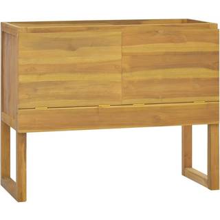 badeværelsesskab 90x40x75,5 cm massivt teaktræ