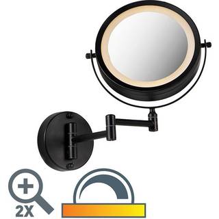 Design badeværelsesspejl sort inkl. LED justerbar IP44 - Vicino