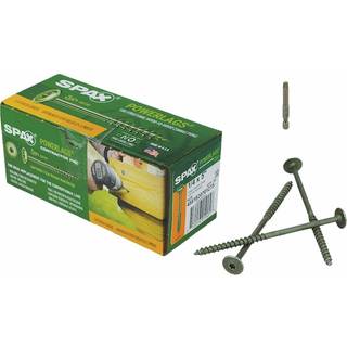 Spax 1/4 """" X 5 """" Udvendigt skivehoved Strukturelle trælagskruer Powerlags Torx T-Star (50 ea) Bit inkluderet kraftig rustbestandig