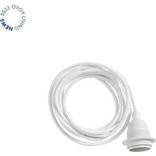 Ledning med fatning, hvid