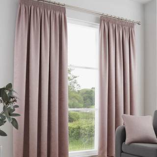 Fusion Fusion Blush Pink Galaxy Room Darkening Woven Pair of Pencil Pleat Curtains