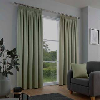 Fusion Fusion Green Galaxy Room Darkening Woven Pair of Pencil Pleat Curtains