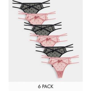 Hunkemöller Melda 6-Pack g-streng, multi, Størrelse: XL, Dame