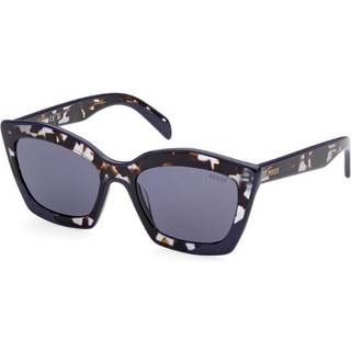 Emilio Pucci Kvinde EP0195 55V Solbriller Acetat Havana Blå Geometrisk Normal