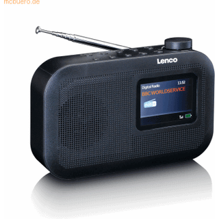 Lenco - Bærbar DAB+/FM-radio med Bluetooth® farvedisplaybatteri Sort - PDR-026BK