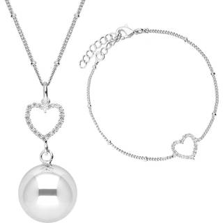 Bola Crystal Heart bola graviditetssmykke Silver - 1 stk.