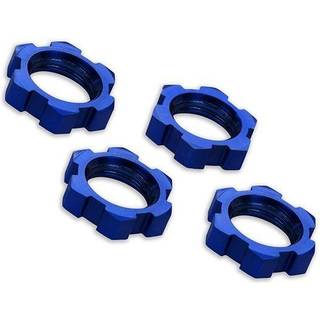 Traxxas - TRX7758 - 17mm Hjulmøtrikker, aluminium, splined, serrated (Blå) - 4 stk - Blå