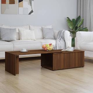 sofabord 150x50x35 cm konstrueret træ brun egetræsfarve
