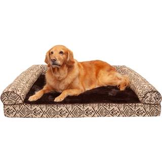 Furhaven Cooling Gel Hundeseng til store hunde med aftagelige bolster og vaskbart betrk til hunde op til 95 lbs - Plys & Southwest Kilim Woven D