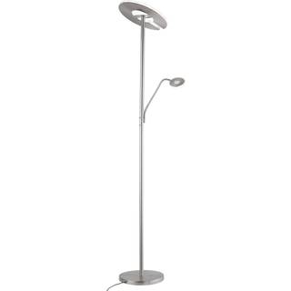 LED-gulvlampe Dent, nikkelfarvet, 180 cm, CCT, 2 lyskilder