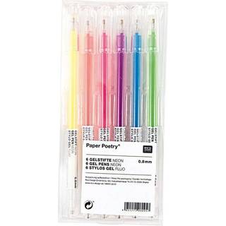 Paper Poetry Gelstifte Neon mehrfarbig 0,8mm 6 Stück - Multicolored