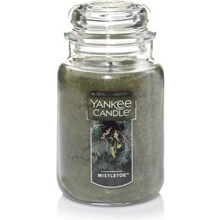 Yankee Candle Mistletoe duftende klassiker 22 oz stor krukke enkelt v?ger stearinlys over 110 timers forbr?ndingstidsferie gaver til alle