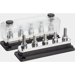 Klemrække TBS Electronics DCM 5 Stud Busbar, 5 x M8, 600 A, med låg