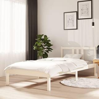 Sengeramme Small Single Massivt Træ Gyldenbrun - Hvid / 90 x 200 cm