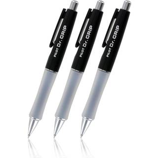 Pilot Dr.Grip udtrækkelig kuglepunkt Pen Medium Point Black Ink - Pakke med 3 (sort)