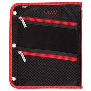 Femstjerners lynlås pose pouch blyant pouch blyant case passer til 3-ring bindemiddel forskellige farver farve vil variere 1 tælling (50642)