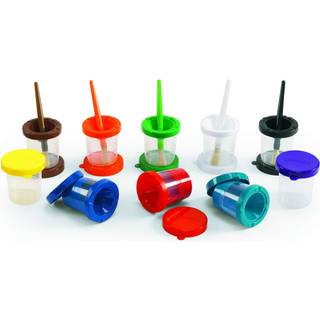 Farvning Luftt?t No-Mess Paint Cups For Kids Paints Set med 10 Essential Paint Supply Kids Painting Cups No Spill Maling Kids Paint Cups Homescho