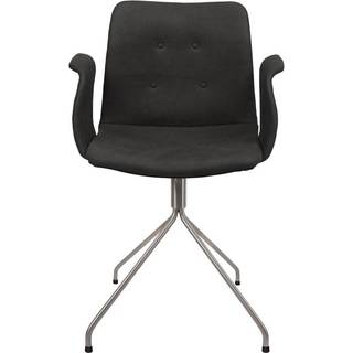 Bent Hansen Primum Spisebordsstol med Armlæn Og Swivel Rustfrit Stål/Sort