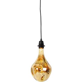 Pendellampe sort dæmpbar inkl. LED-spejl guld dæmpbar - Cava Luxe