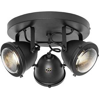 Industriel spotlight sort rund justerbar 3-lys - Emado