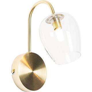 Klassisk guld væglampe med glas - Elien