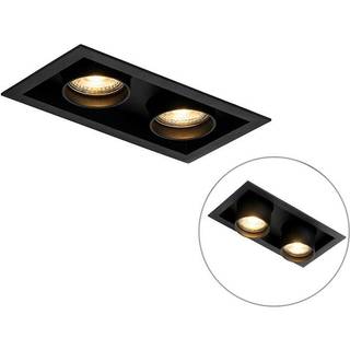 Moderne indbygningsspotlight sort justerbar 2-lys - Roof