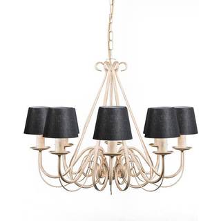 Lysekrone creme med klemmekapsel 12 cm sort - Giuseppe