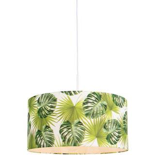 Botanisk pendellampe hvid med bladskærm 50 cm - Combi 1