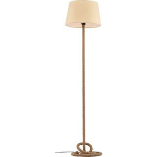 Gulvlampe Corda med stofskærm og tykt reb