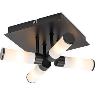 Moderne badeværelsesloftslampe sort 4-lys IP44 - Bath
