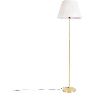 Gulvlampe guld/messing med plisseret skærm creme 45 cm - Parte