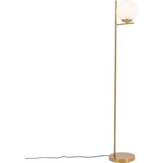Art Deco Gulvlampe Guld og Opal Glas - Flore