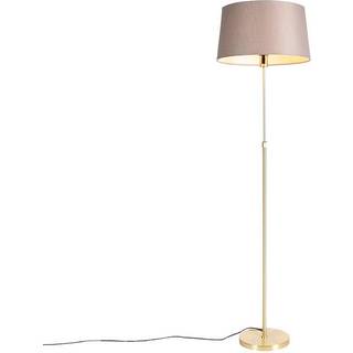 Gulvlampe guld/messing med linieskærm taupe 45 cm - Parte