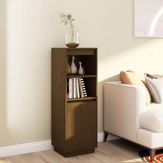 skænk 37x34x110 cm massivt fyrretræ gyldenbrun