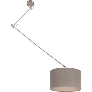 Hængelampe stål med skærm 35 cm taupe justerbar - Blitz I.