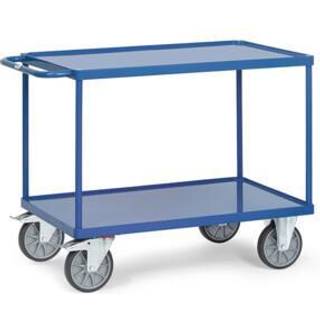Stål Rullebord 2 etager med kant  - 600 kg - 1200x800 mm