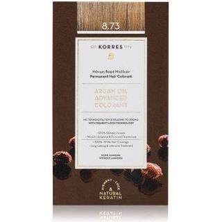 Korres Argan Oil Permanent hårfarve Med Arganolie Skygge 8.73 Golden Caramel 50 ml - 50 ml